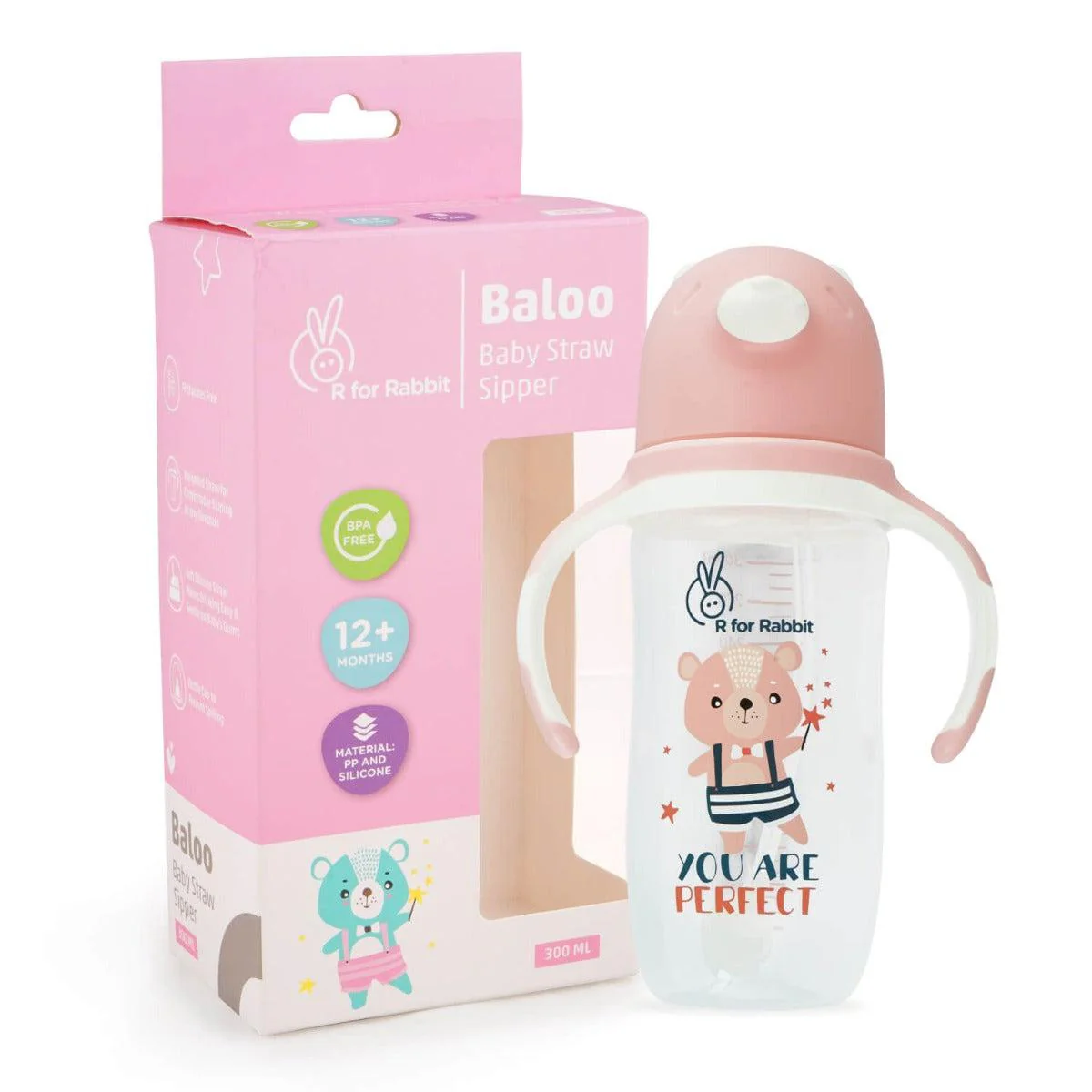 Premium Baloo Baby Straw Sipper Bottle 300 ML - Image 10