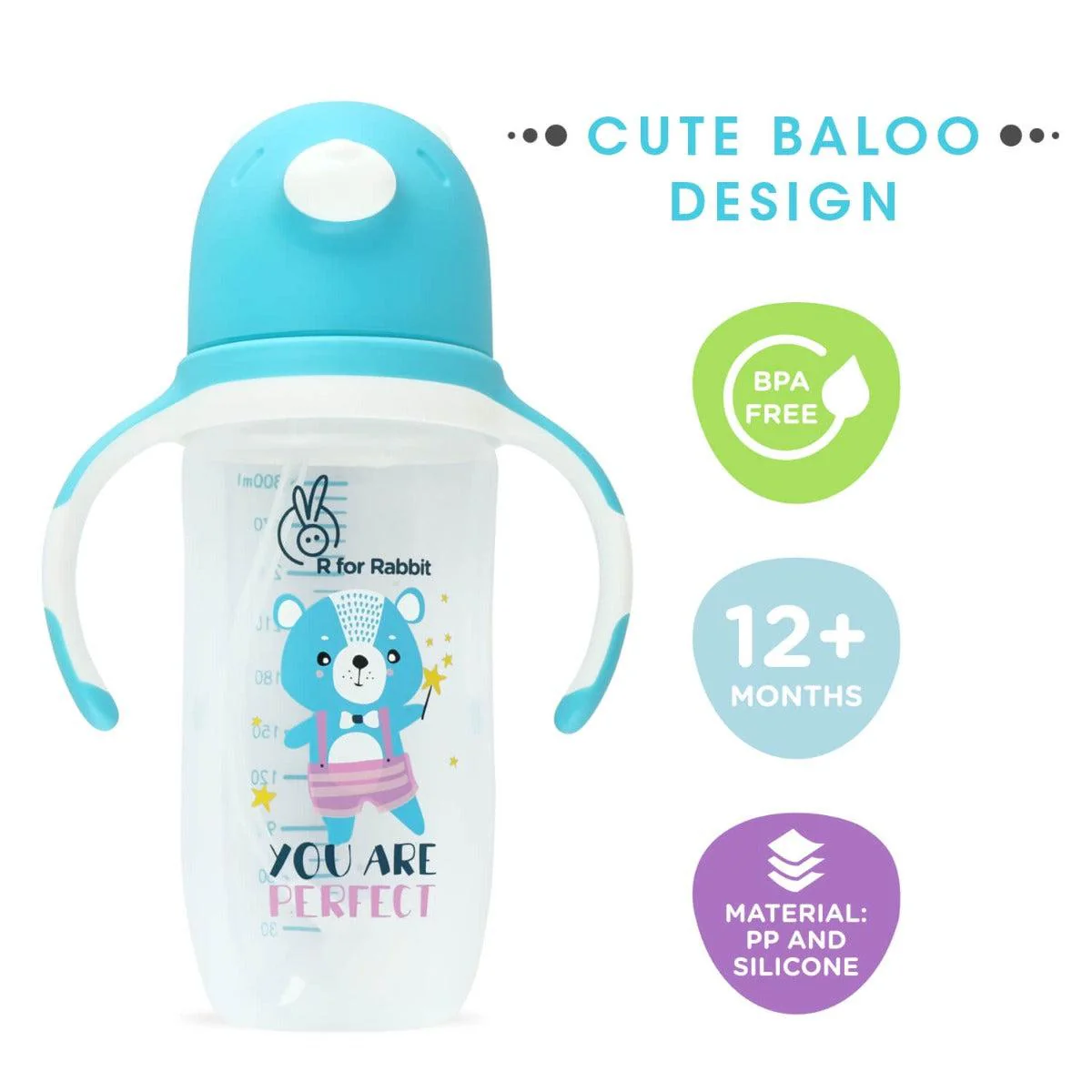 Premium Baloo Baby Straw Sipper Bottle 300 ML - Image 8