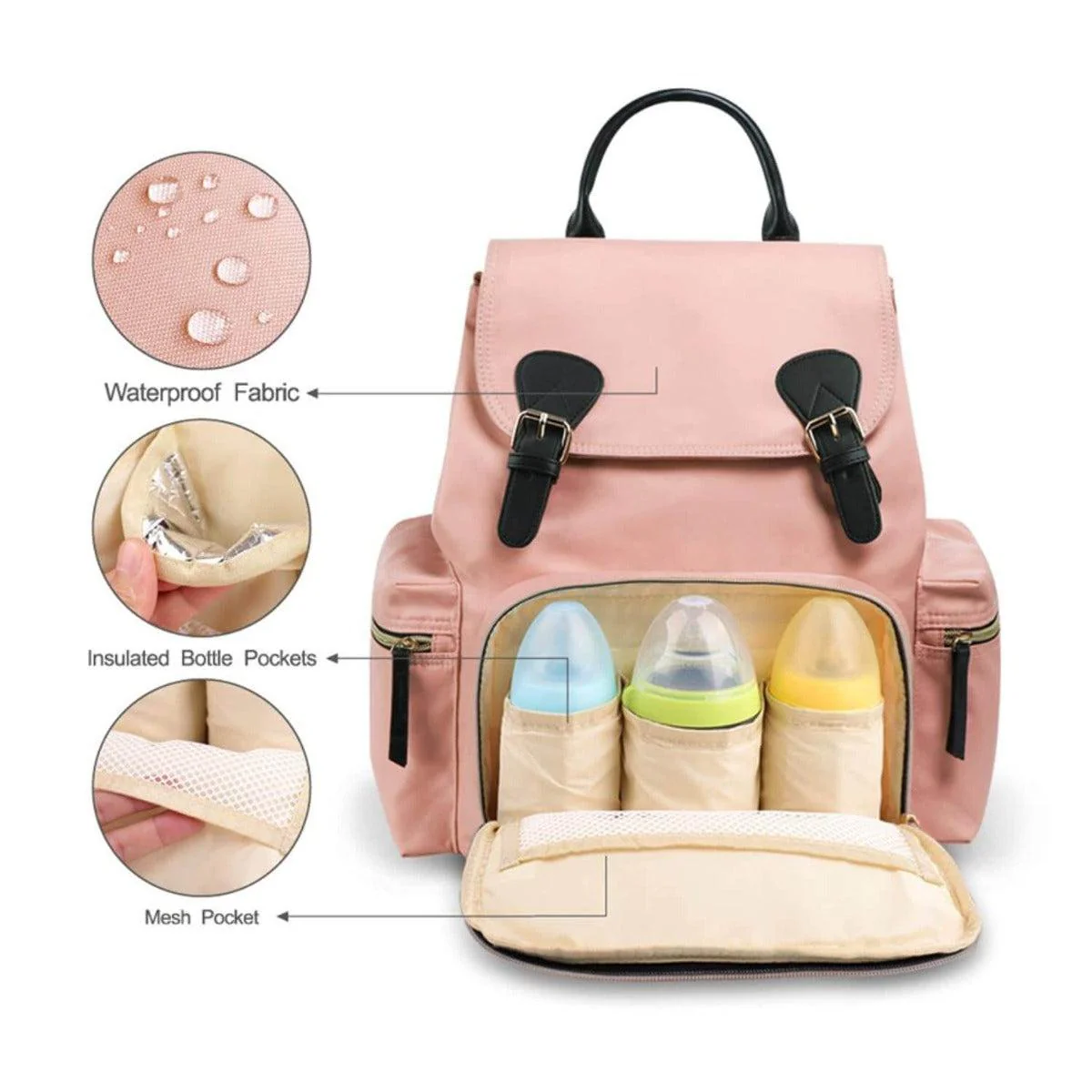Caramello Bliss Diaper Bag With Personalized Name Tag - Image 6