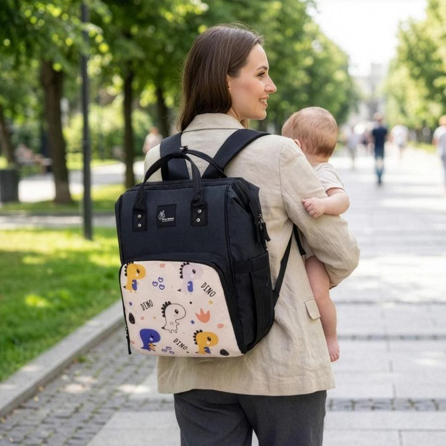 Caramello Dino Diaper Bag For Mother With 11 Pockets - Image 9