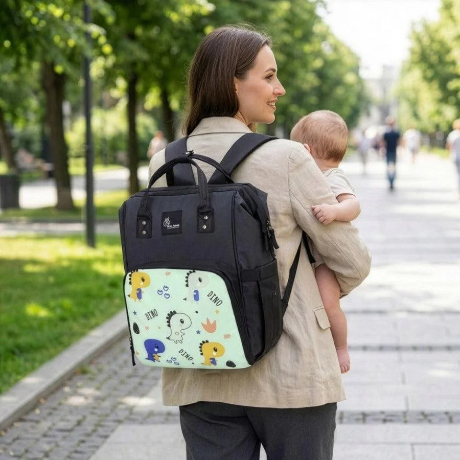 Caramello Dino Diaper Bag For Mother With 11 Pockets - Image 17