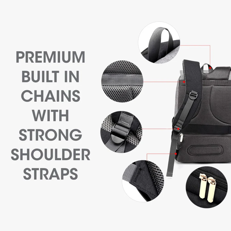 Caramello Smart Premium Diaper Bag for Moms & Dads with USB & Trolley Strap - Image 3