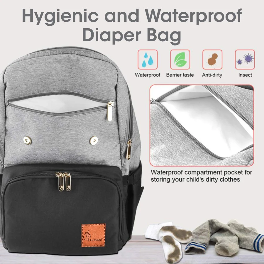 Caramello Smart Premium Diaper Bag for Moms & Dads with USB & Trolley Strap - Image 5