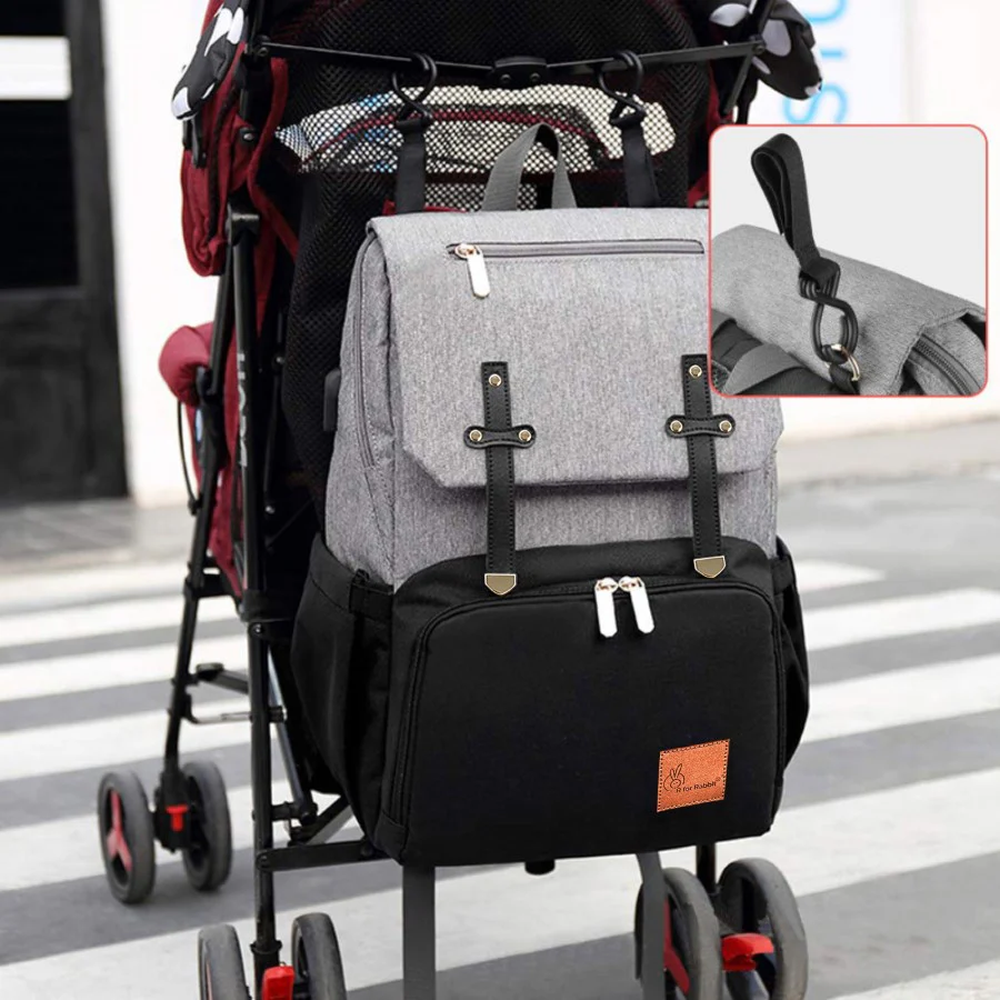Caramello Smart Premium Diaper Bag for Moms & Dads with USB & Trolley Strap - Image 8