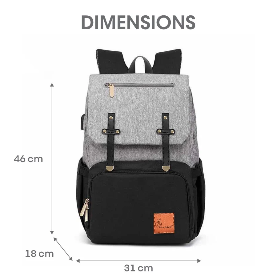 Caramello Smart Premium Diaper Bag for Moms & Dads with USB & Trolley Strap - Image 9