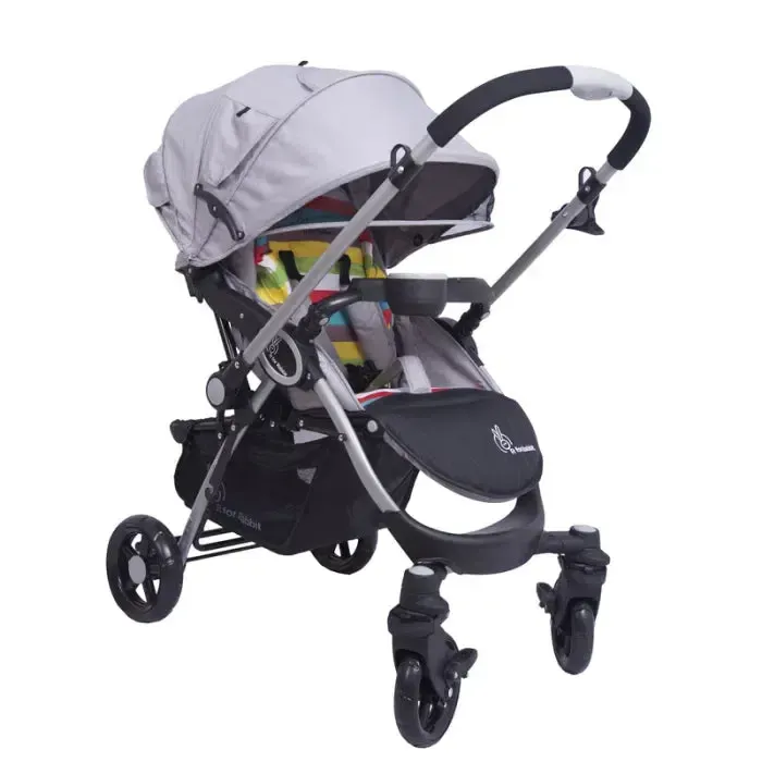 Chocolate Ride Travel System Kids Stroller Easy To Fold, Reversible Handle, Easy Attachment Of Infant Car Seat - Rainbow - Image 5