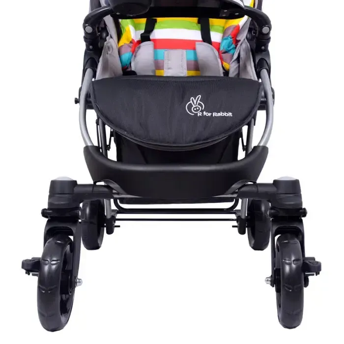Chocolate Ride Travel System Kids Stroller Easy To Fold, Reversible Handle, Easy Attachment Of Infant Car Seat - Rainbow - Image 8