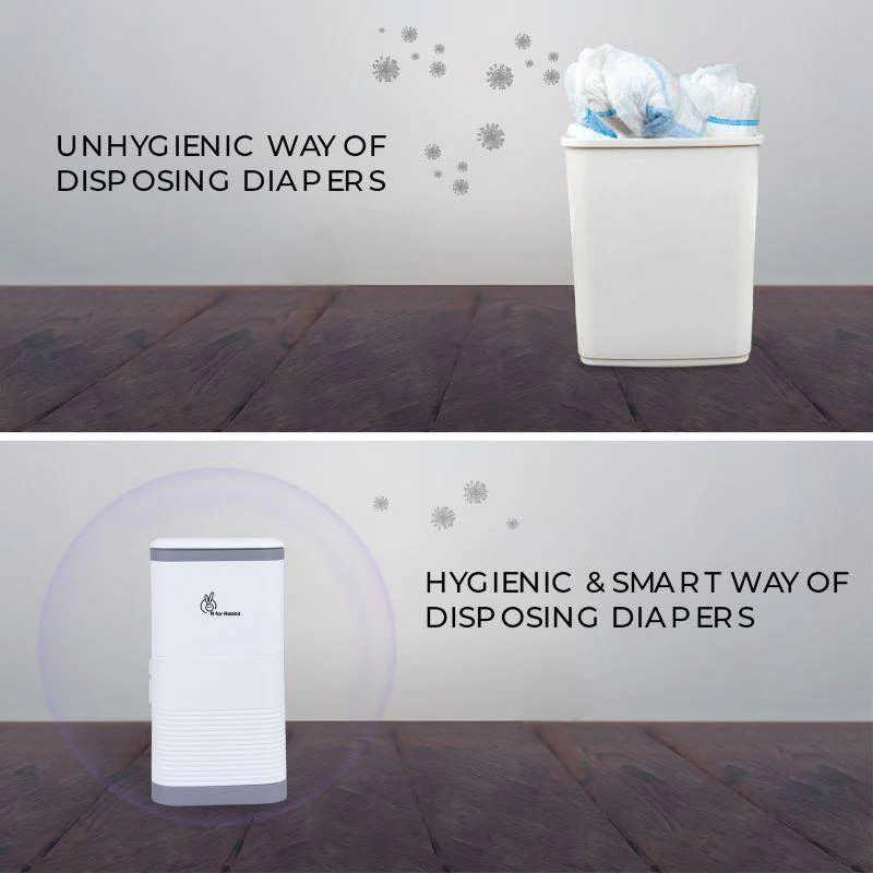 Hygo Bin- Portable Diaper Bin with Built-in Odor Controlling Carbon Filter, Leak-Proof Trash Bag, Easy To Use - Image 4