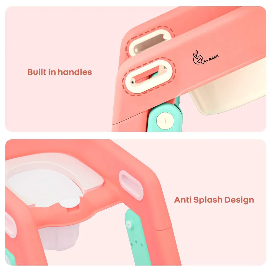 Hilltop Booster 2-In-1 Baby Potty Seat & Step Stool - Peach Green - Image 3