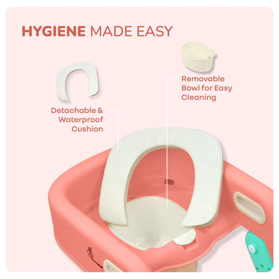 Hilltop Booster 2-In-1 Baby Potty Seat & Step Stool - Peach Green - Image 4