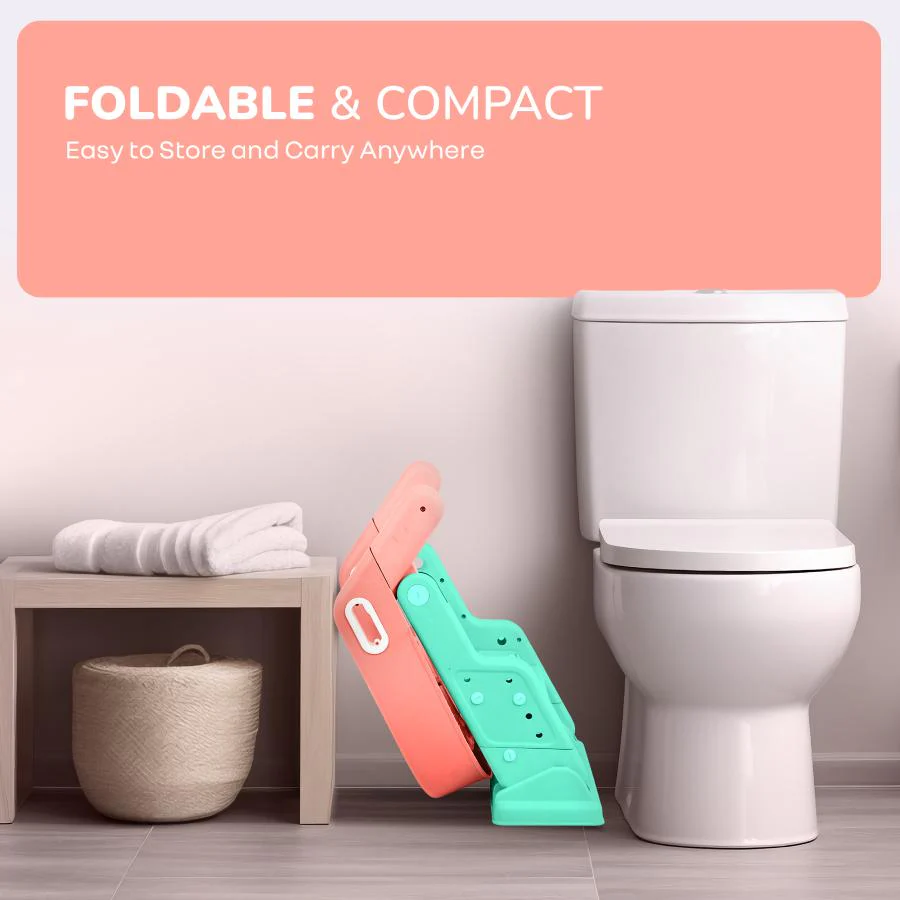 Hilltop Booster 2-In-1 Baby Potty Seat & Step Stool - Peach Green - Image 6