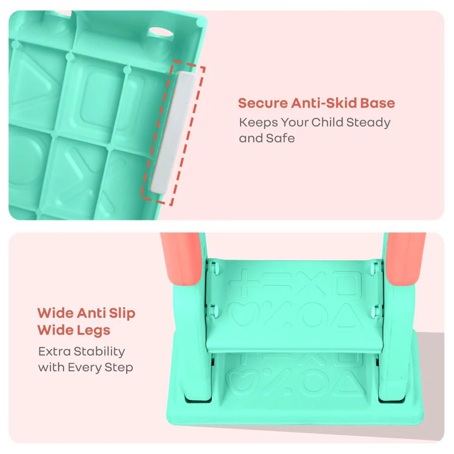 Hilltop Booster 2-In-1 Baby Potty Seat & Step Stool - Peach Green - Image 7