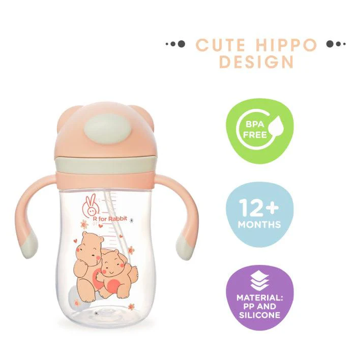 Hippo Straw Sipper Bottle For Babies 300ml - Image 16