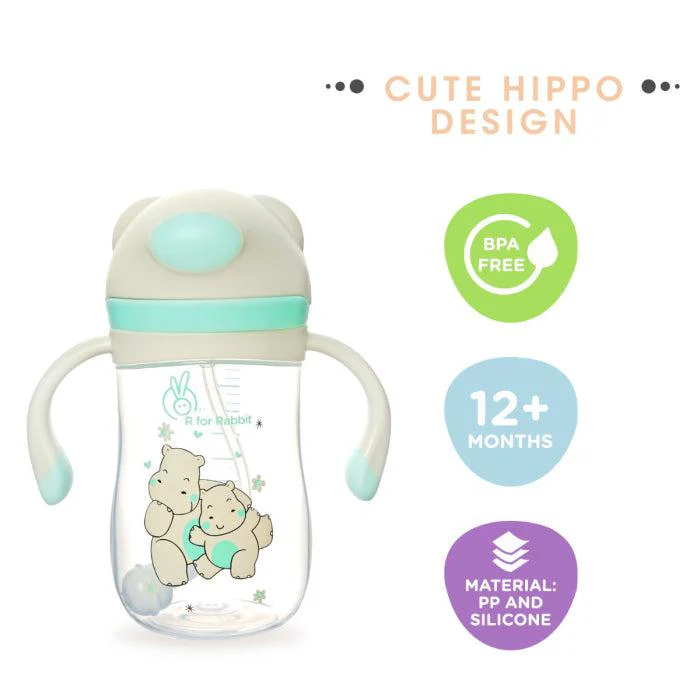 Hippo Straw Sipper Bottle For Babies 300ml - Image 8