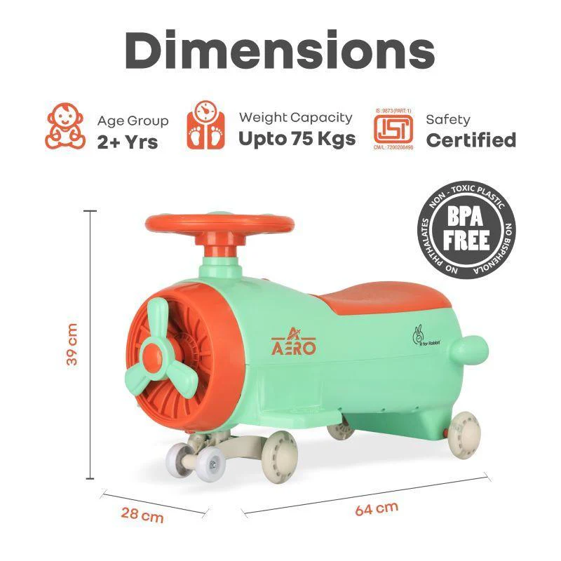 Iya Iya Aero Swing Car for kids 2 in 1 Ride On With ABEC 7 Bearing - Image 16