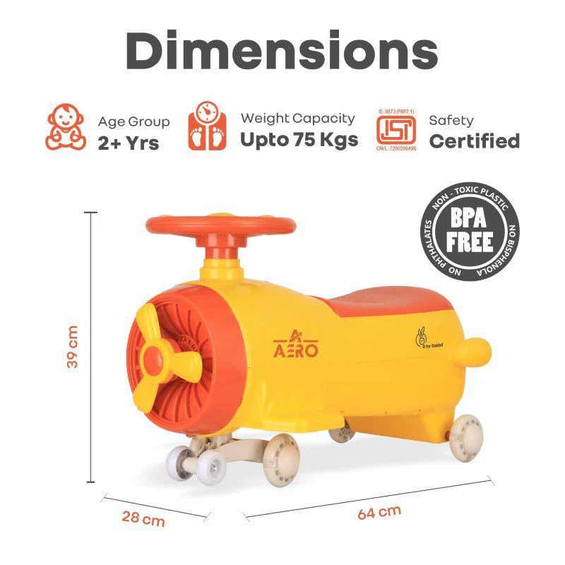 Iya Iya Aero Swing Car for kids 2 in 1 Ride On With ABEC 7 Bearing - Image 23