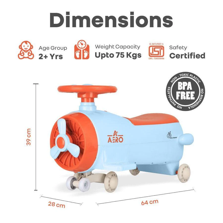 Iya Iya Aero Swing Car for kids 2 in 1 Ride On With ABEC 7 Bearing - Image 31