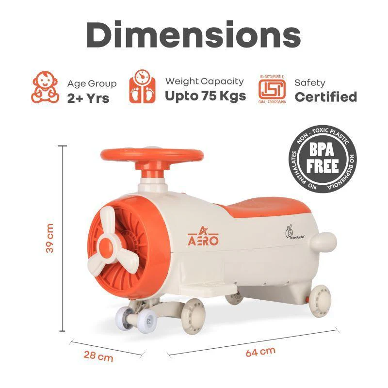 Iya Iya Aero Swing Car for kids 2 in 1 Ride On With ABEC 7 Bearing - Image 8