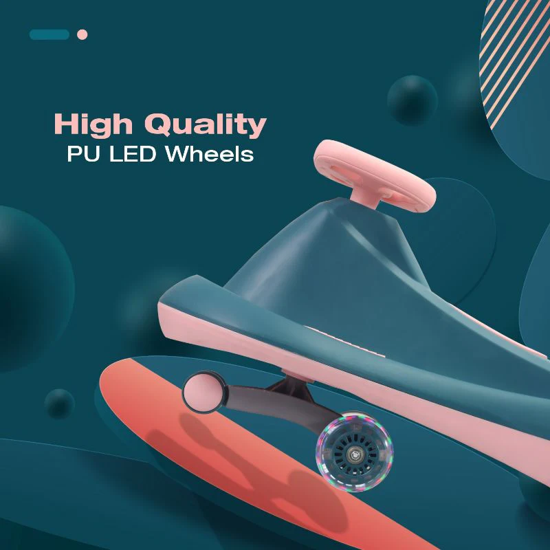 Iya Iya Drift Swing Car - Inbuilt Music, Scratch Free PU Led Wheels, Up to 125 Kgs Capacity - Image 8