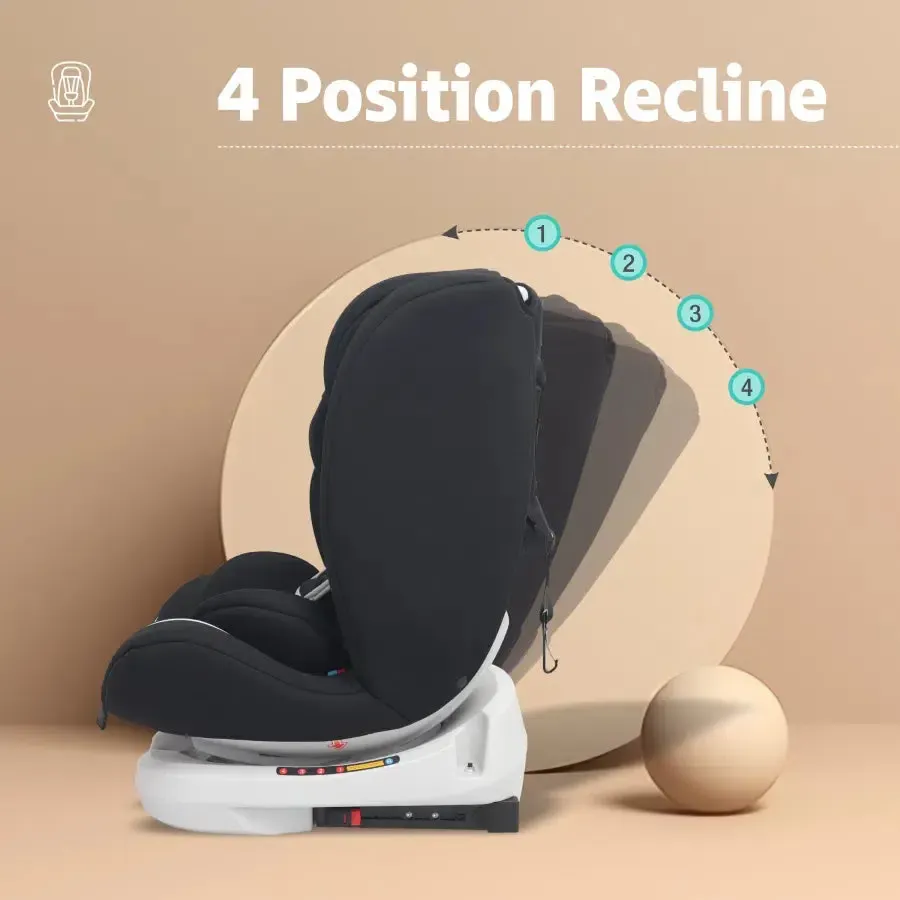 Jack N Jill Grand ISOFIX Car Seat For Kids 0 To 12 Years With Safety Harness - Pure Black - Image 3