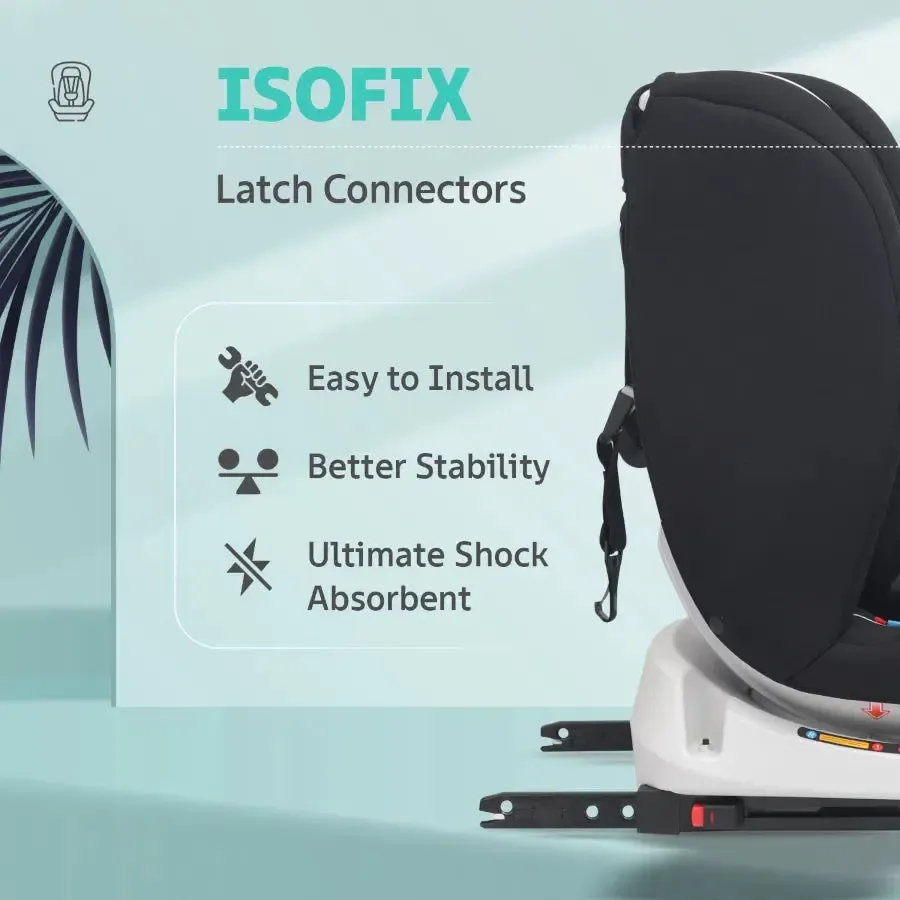 Jack N Jill Grand ISOFIX Car Seat For Kids 0 To 12 Years With Safety Harness - Pure Black - Image 4