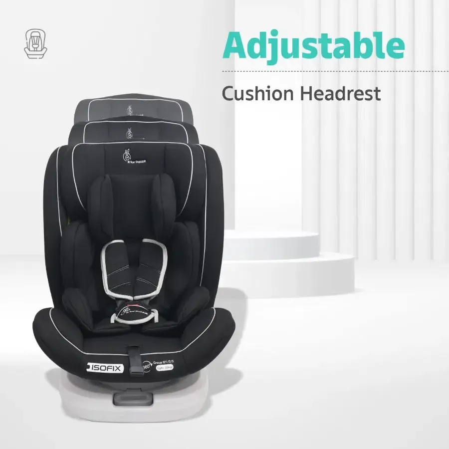 Jack N Jill Grand ISOFIX Car Seat For Kids 0 To 12 Years With Safety Harness - Pure Black - Image 5