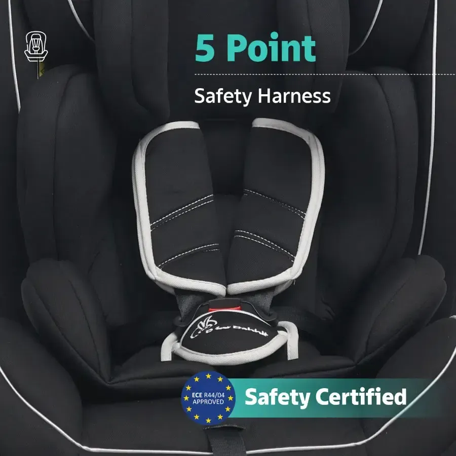 Jack N Jill Grand ISOFIX Car Seat For Kids 0 To 12 Years With Safety Harness - Pure Black - Image 7
