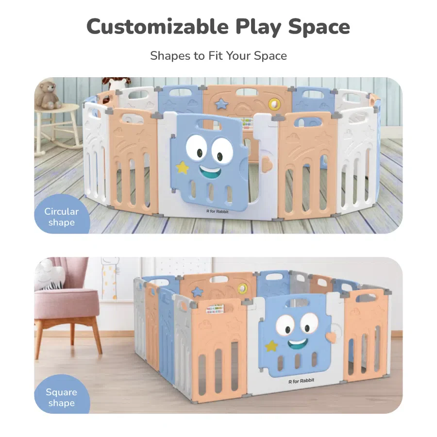 Joyland Playard For Kids 14-Panel Playard, Babies' Play Area, Indoor Setup - Image 3