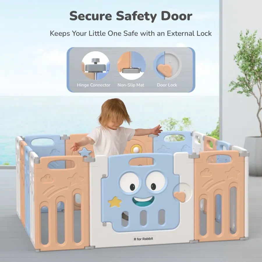 Joyland Playard For Kids 14-Panel Playard, Babies' Play Area, Indoor Setup - Image 7