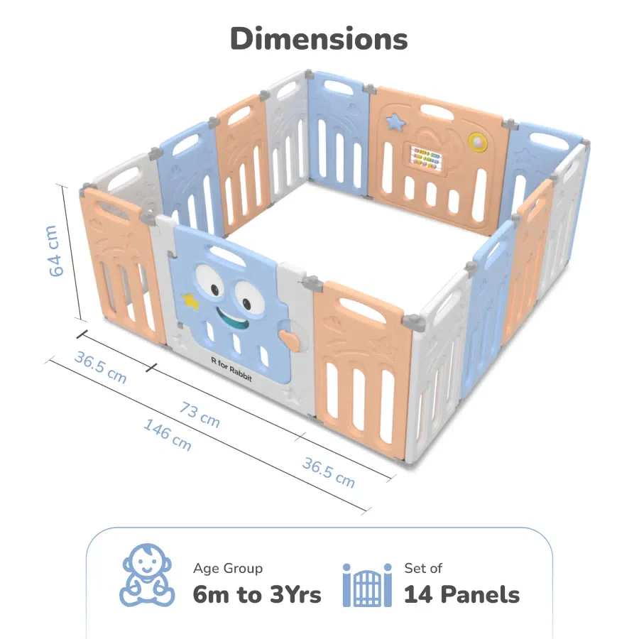 Joyland Playard For Kids 14-Panel Playard, Babies' Play Area, Indoor Setup - Image 9