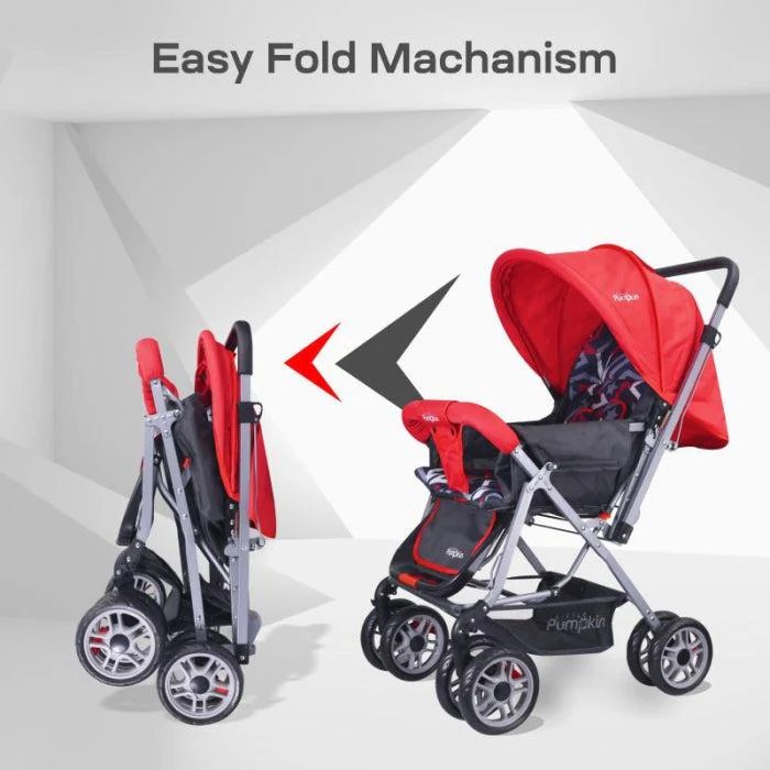 Kiddie Kingdom Baby Stroller With Personalized Name Plate - Red Black - Image 5