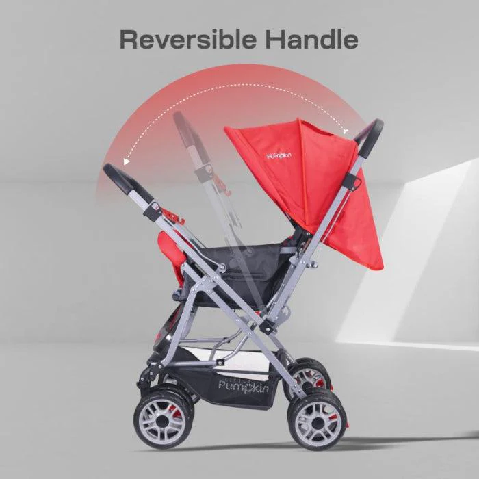 Kiddie Kingdom Baby Stroller With Personalized Name Plate - Red Black - Image 6