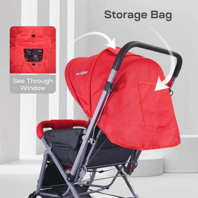 Kiddie Kingdom Baby Stroller With Personalized Name Plate - Red Black - Image 7