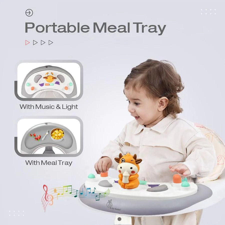 Little Feet Plus Walker - Detachable Toy Bar With Music & Light - Grey White - Image 4