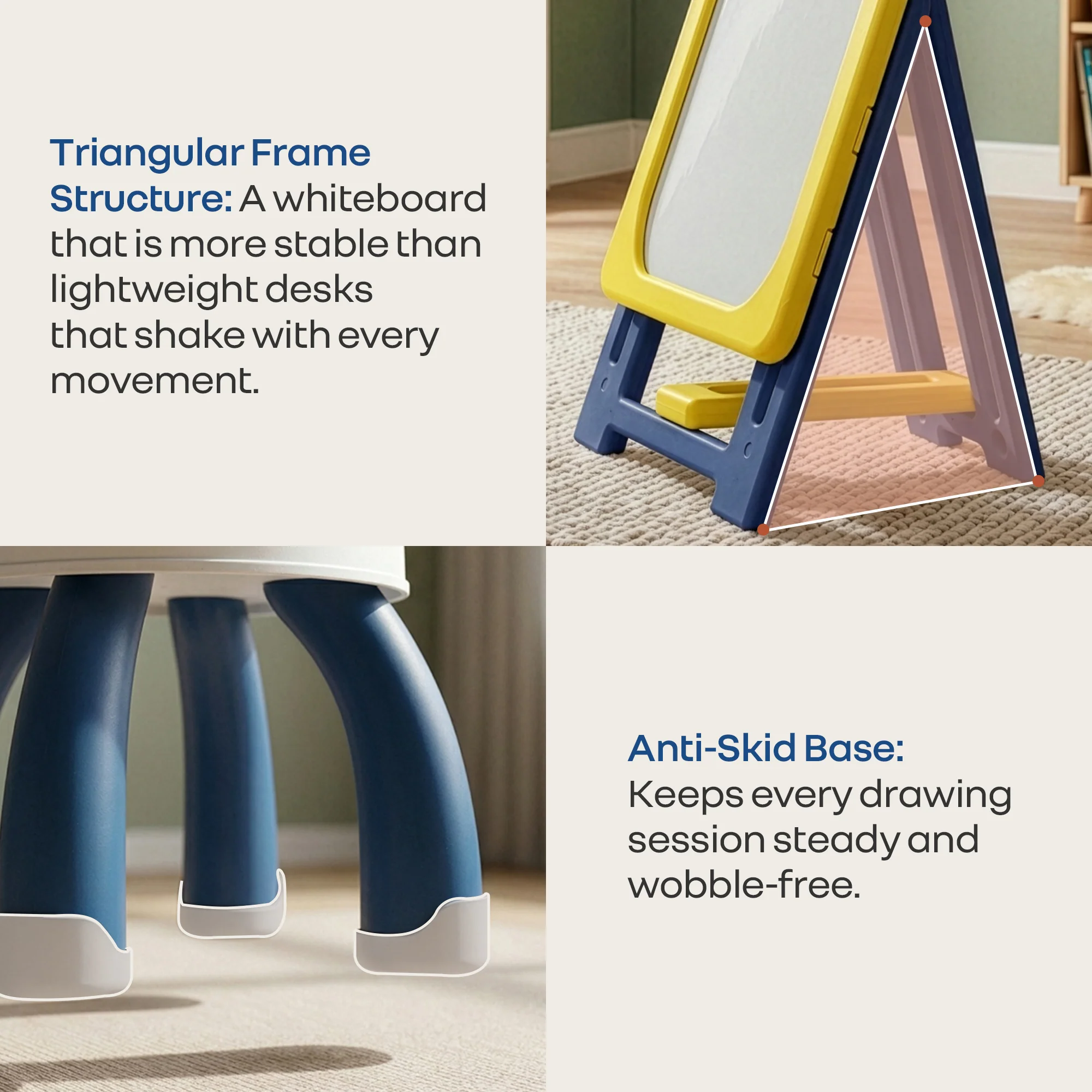 Little Genius Doodle Duo Whiteboard & Chair Set for 3–7 Years, 7-Level Height Adjustable, Foldable Study Table, Upto 40 kg - Image 23