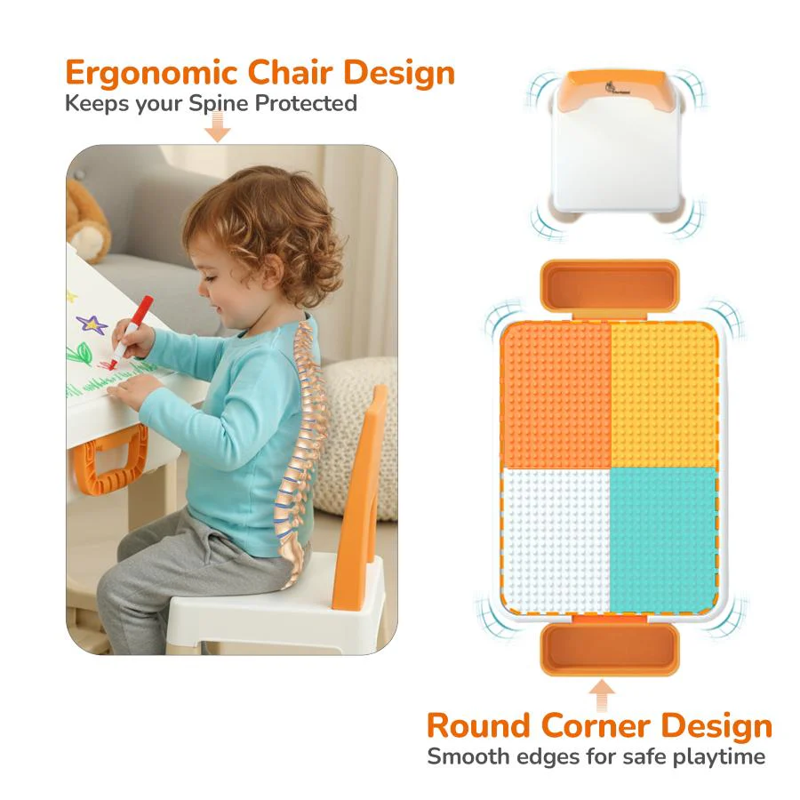 Little Genius Learner Study Table Set for Kids 4-in-1 Multifunctional Study Table With Portable, Safe & Smart Design - Image 10
