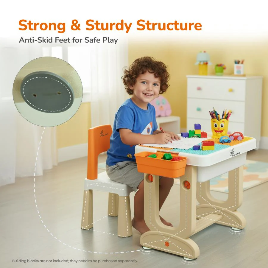 Little Genius Learner Study Table Set for Kids 4-in-1 Multifunctional Study Table With Portable, Safe & Smart Design - Image 12