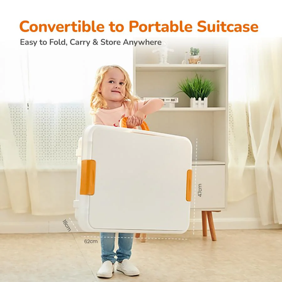 Little Genius Learner Study Table Set for Kids 4-in-1 Multifunctional Study Table With Portable, Safe & Smart Design - Image 14