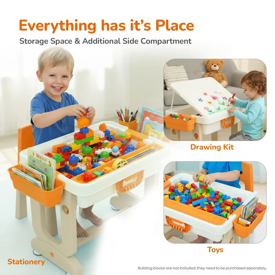 Little Genius Learner Study Table Set for Kids 4-in-1 Multifunctional Study Table With Portable, Safe & Smart Design - Image 16