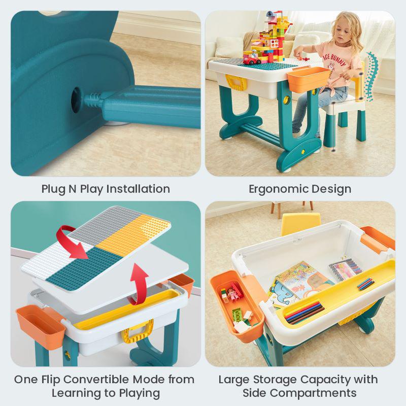 Little Genius Learner Kids Study Table Set with Chair - Image 5