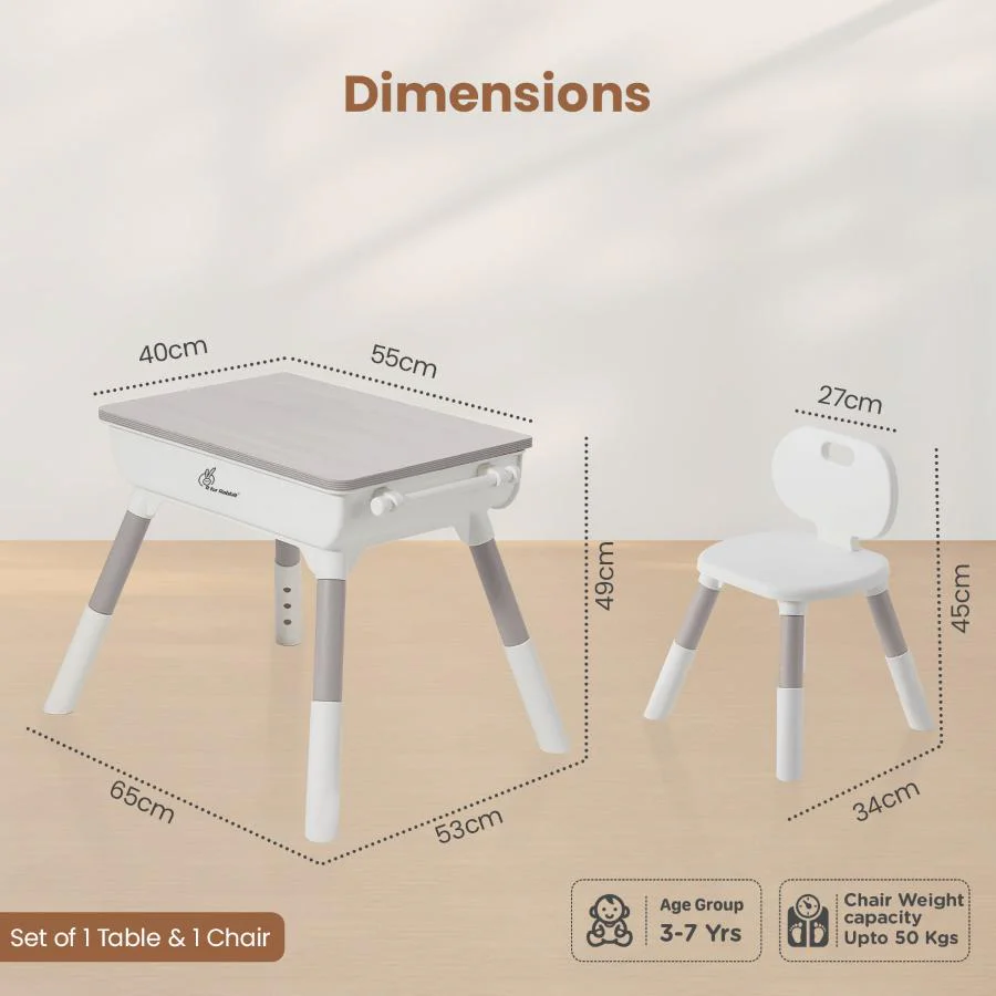 Little Genius Woodland Kids Study Table With Chair - Image 14