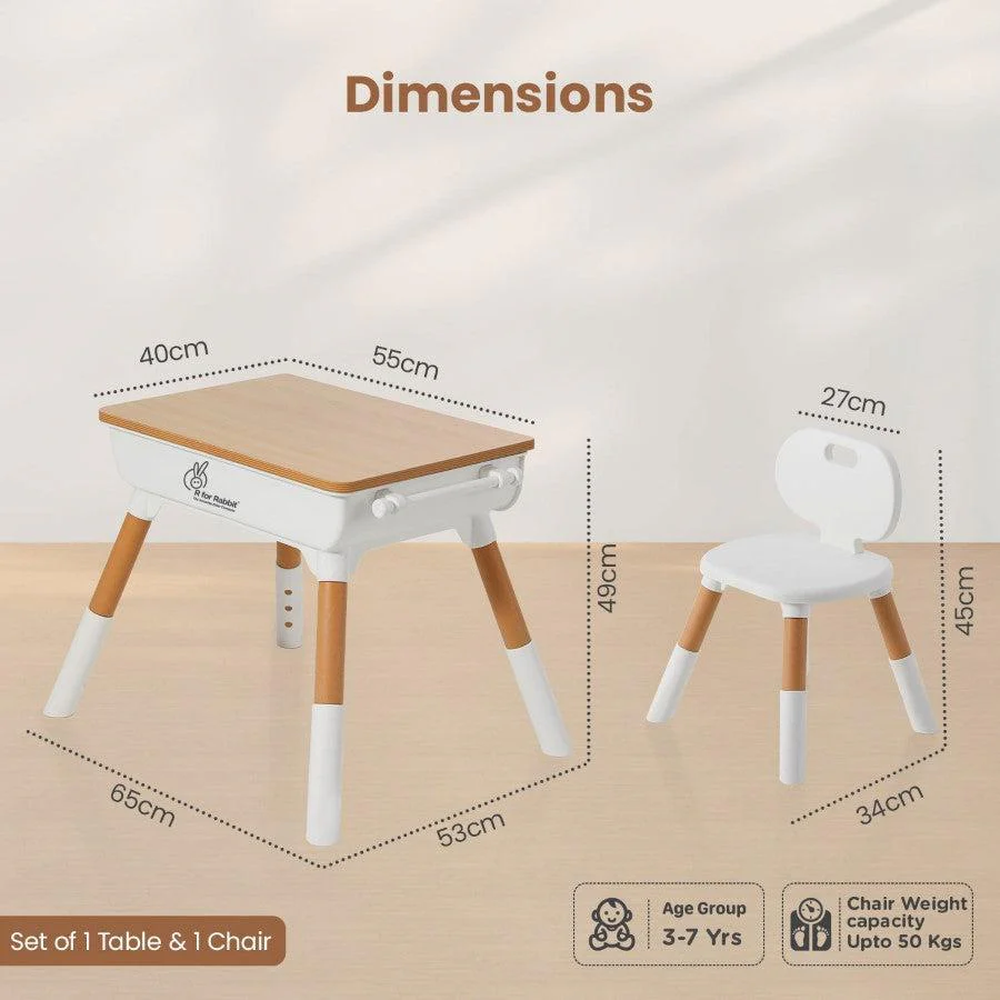 Little Genius Woodland Kids Study Table With Chair - Image 16