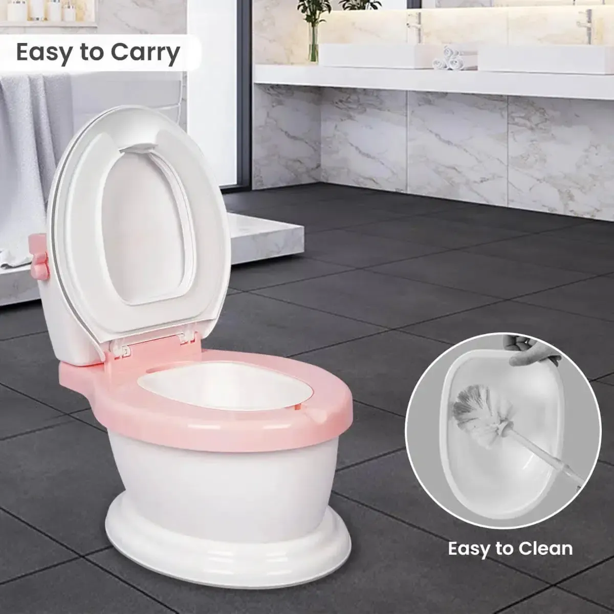 Little GrownUp Potty Seat - Pink White - Image 6