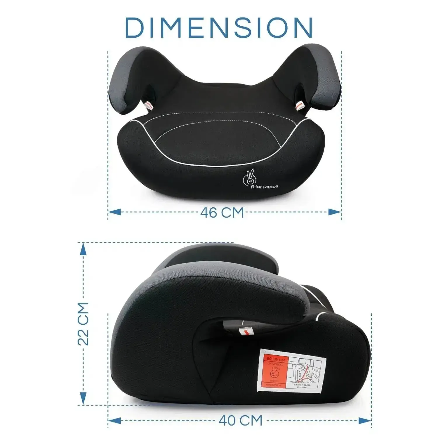 Little Jack Elite Booster Car Seat For 3 To 12 Year Kids - Black Grey - Image 6