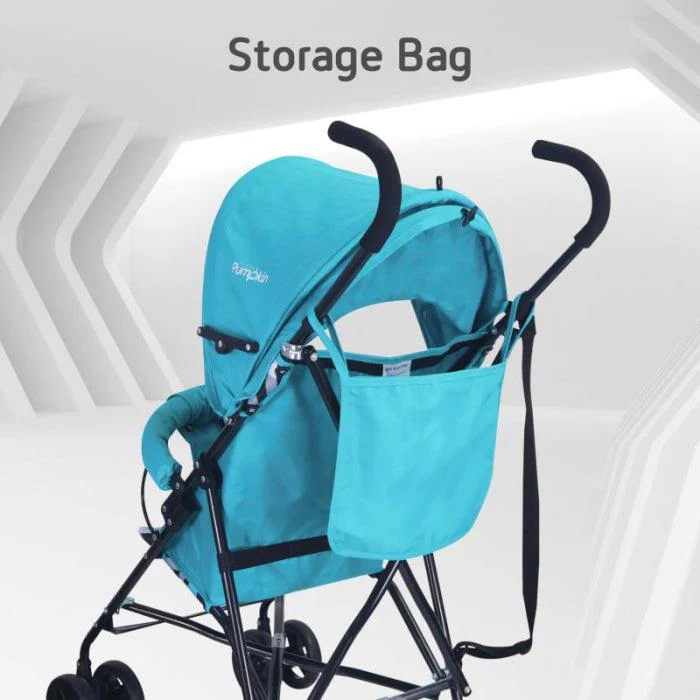 Kiddie Kingdom Buggy Stroller Fully Adjustable Canopy, Compact Umbrella Fold, Rear Brakes - Blue - Image 3