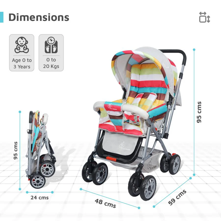 Lollipop Lite Baby Stroller With Personalized Name Plate - Rainbow - Image 7