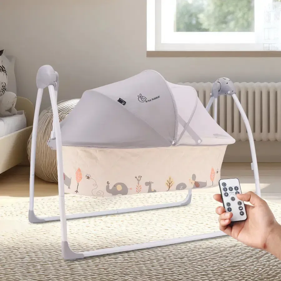 Lullabies Cradle - Auto Swing With Remote Control, 16 In-Built Soothing Music Tunes, Mosquito Net Baby Cradle, 3-Point Safety, Swing Lock - Image 10