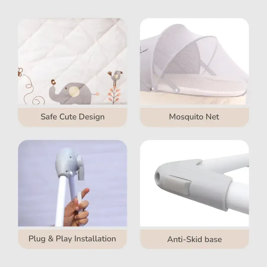 Lullabies Cradle - Auto Swing With Remote Control, 16 In-Built Soothing Music Tunes, Mosquito Net Baby Cradle, 3-Point Safety, Swing Lock - Image 18