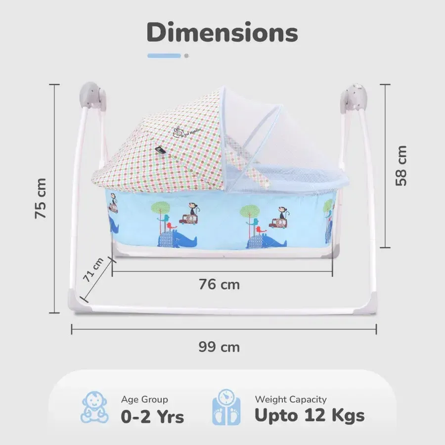 Lullabies Cradle - Auto Swing With Remote Control, 16 In-Built Soothing Music Tunes, Mosquito Net Baby Cradle, 3-Point Safety, Swing Lock - Image 24