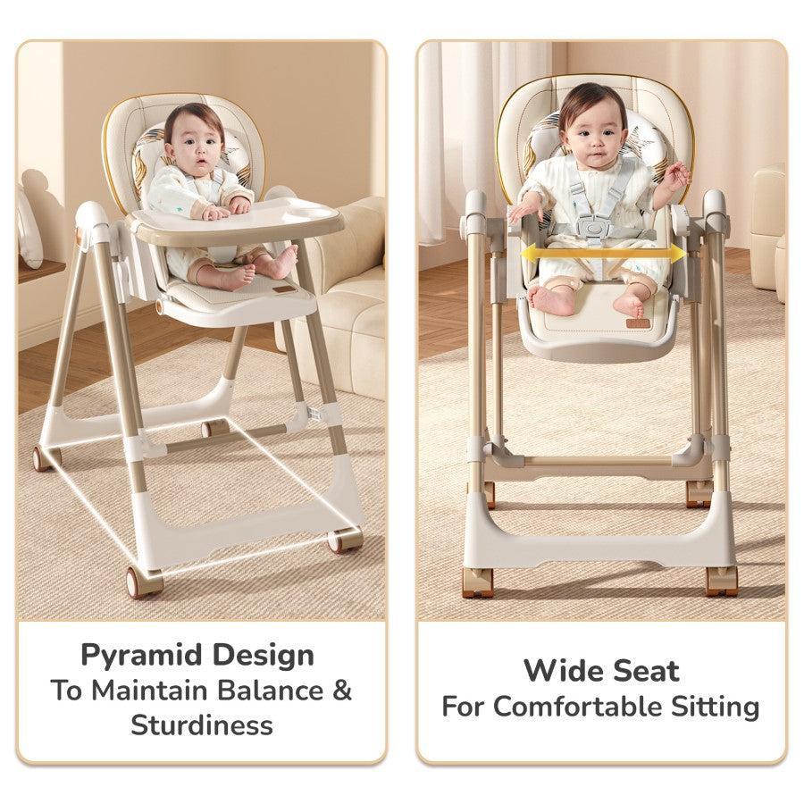 Marshmallow Smart High Chair For Kids 2-in-1 Multipurpose High Chair with Swing - Abstract Beige - Image 10